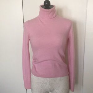 J. Crew pink cashmere turtleneck long sleeve sweater